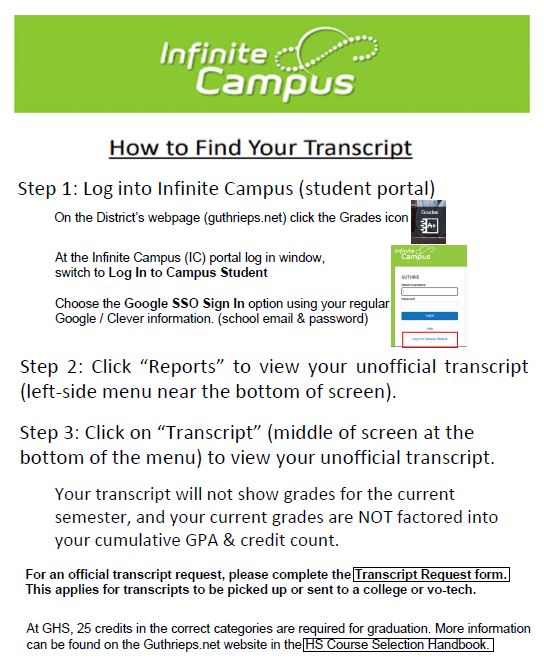How to Find Your Transcript